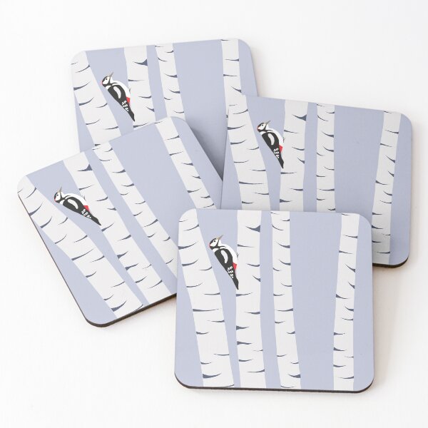 Item preview, Woodpecker in birch forest designed and sold by Marju Rose.