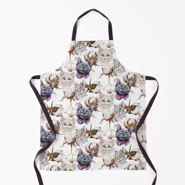 Item preview, cute black grey and tan Cat and cotton ball Collection designed and sold by whitedove457.