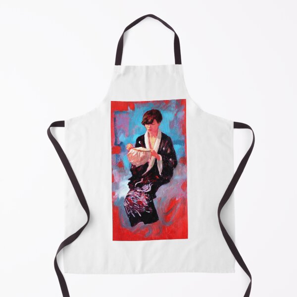 Item preview, The Embroiderer, oil painting on wood designed and sold by Roz McQuillan Fine Art & Photography.