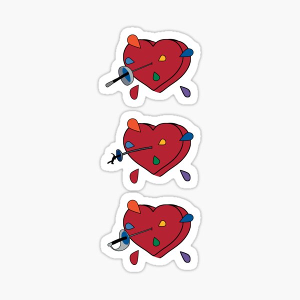 I Love Fencing With All My Heart Epee, Foil, and Sabre (Large) Sticker