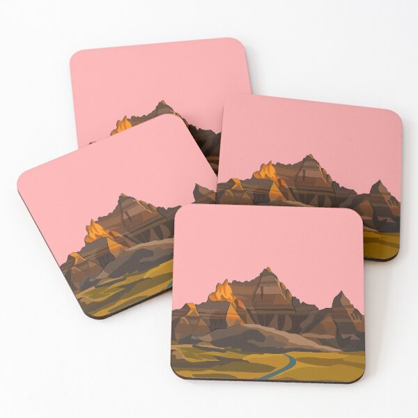 Item preview, Beautiful Brown Layered Rock Mountains - Badlands National Park Vintage Drawing / Art designed and sold by 420igor.