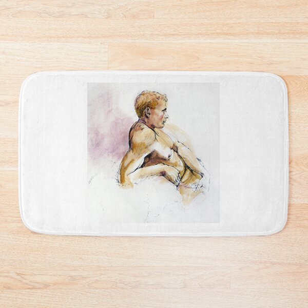 Item preview, Male nude, portrait in ink and wash designed and sold by Roz McQuillan Fine Art & Photography.