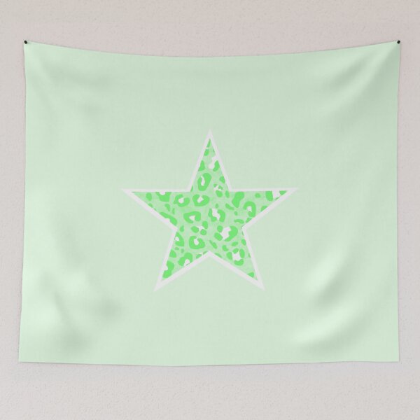 Item preview, Green and White Leopard Print Star designed and sold by Bumblefuzzies.