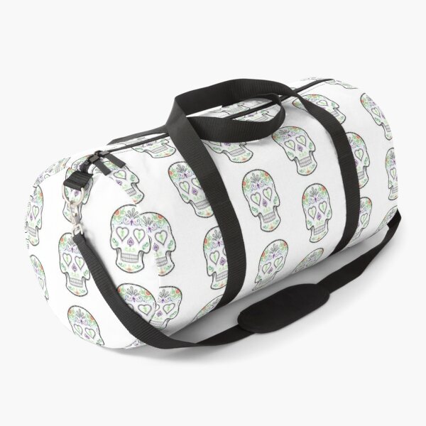 Mexican Calavera Skull White - Day of the Dead Duffle Bag