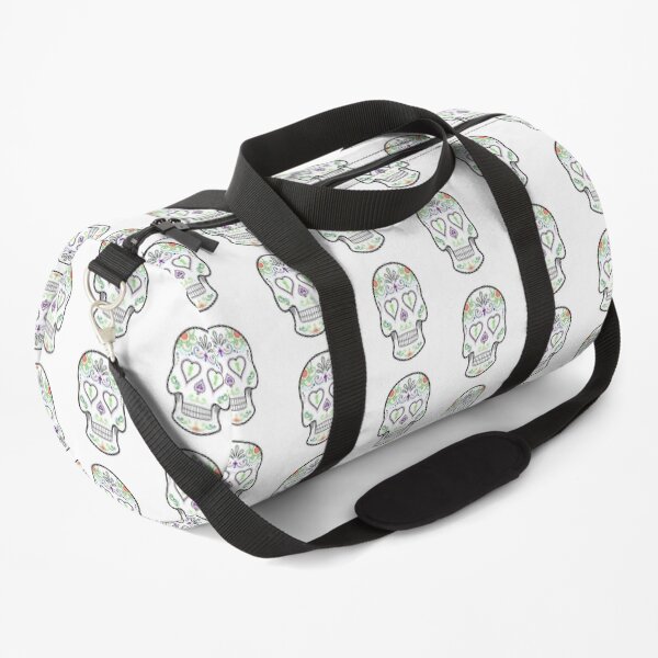 Mexican Calavera Skull White - Day of the Dead Duffle Bag