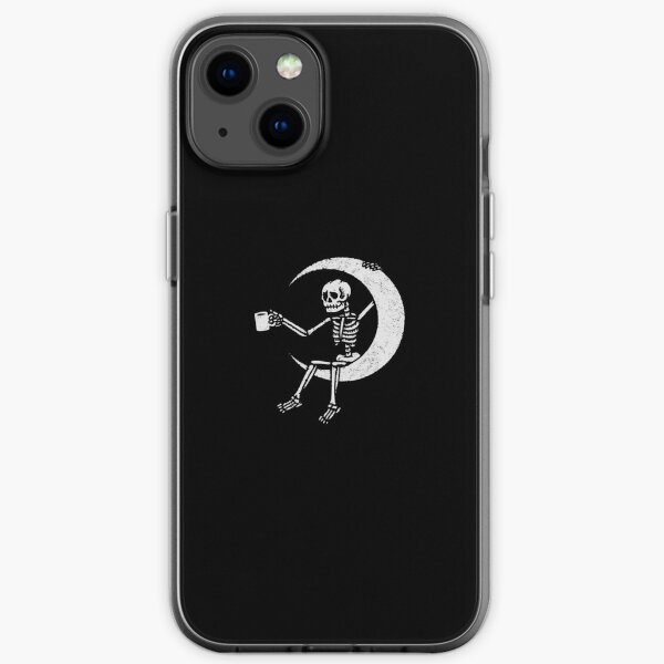 Skeleton Art: On The Moon iPhone Soft Case