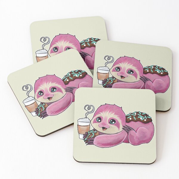 Item preview, Pink donut sloth designed and sold by ArtOfBianca.