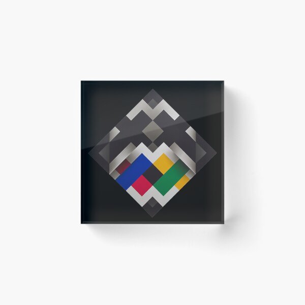Item preview, folded colorful shapes geometric painting Omar rayo op art designed and sold by mariaa999.
