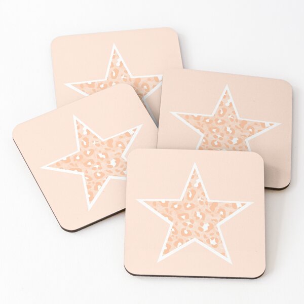 Item preview, Peach and White Leopard Print Star designed and sold by Bumblefuzzies.