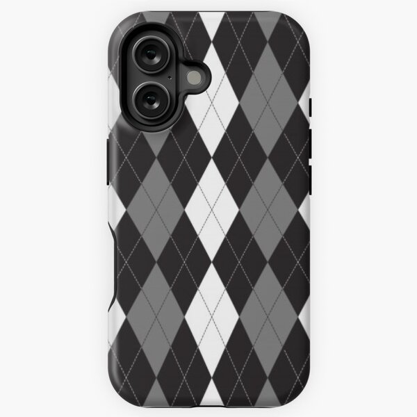 black and white argyle print iPhone Tough Case