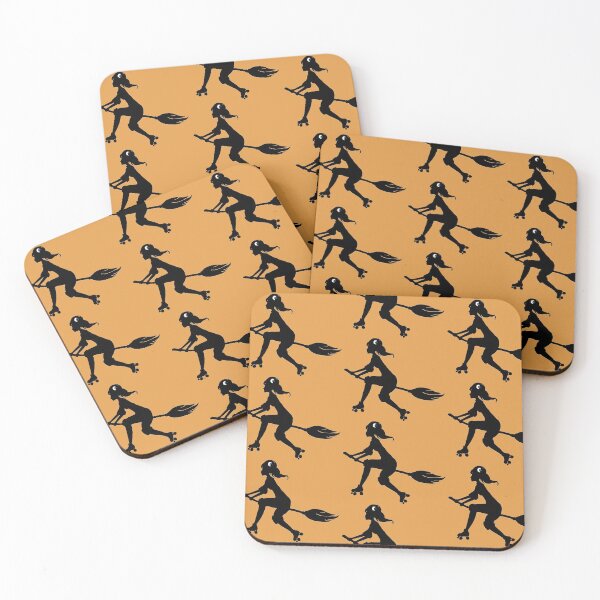 Skate Witch Coasters (Set of 4)