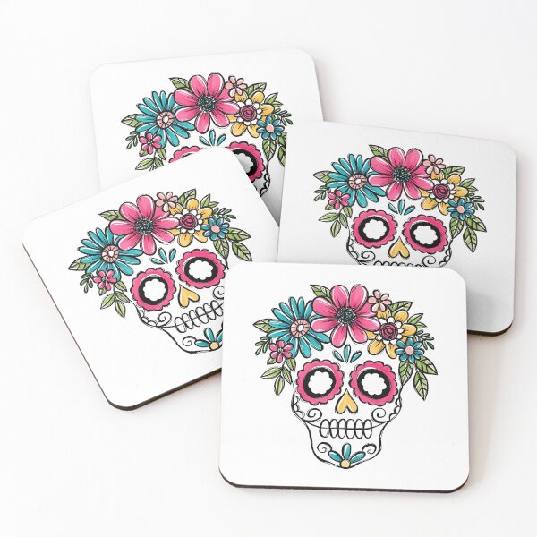 Item preview, Sugar skull floral designed and sold by WildPilotLLC.