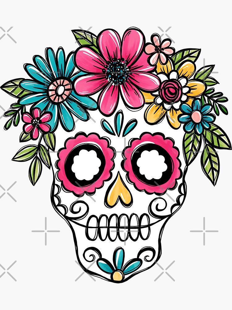Sugar skull floral | Sticker