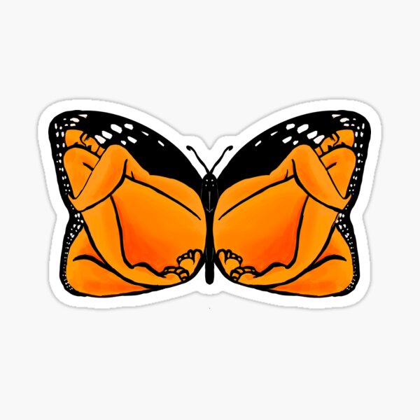 Monarch, Butterfly Design with Women Sticker