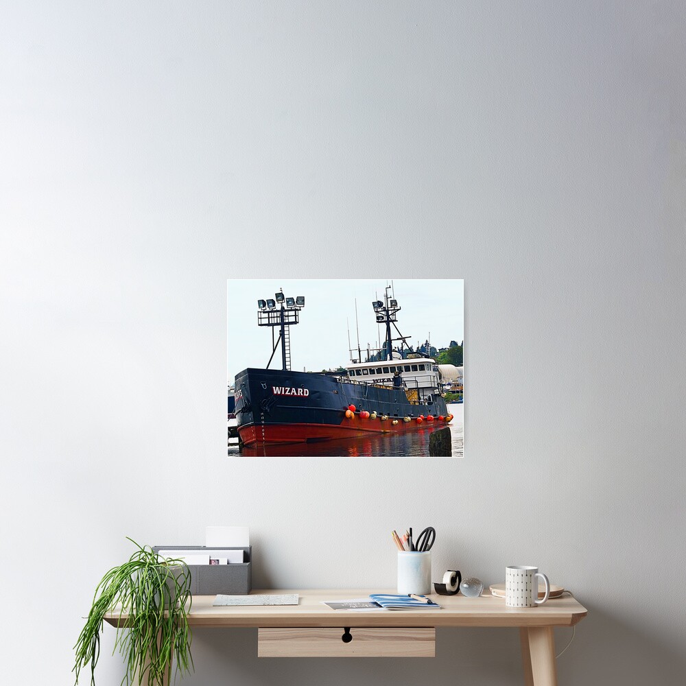 "The "Wizard", Deadliest Catch Crab Boat" Poster by Memaa Redbubble