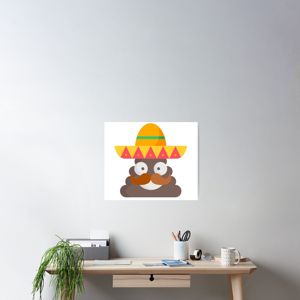 "mexican poop poop emoji mierda caca spanish poop sombrero mustache