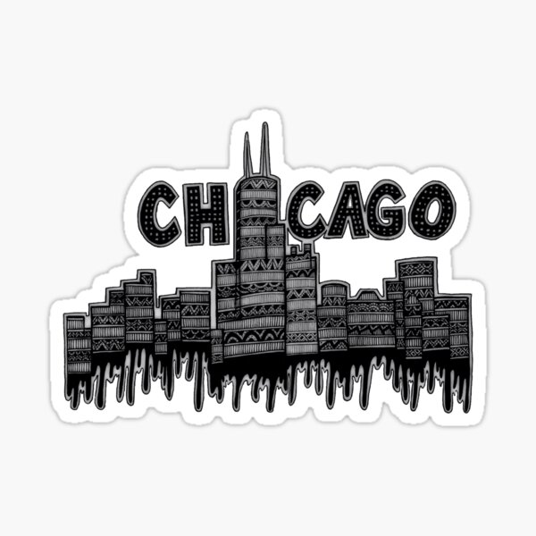 "Chicago city )" Sticker by LokmaneBrahimi Redbubble