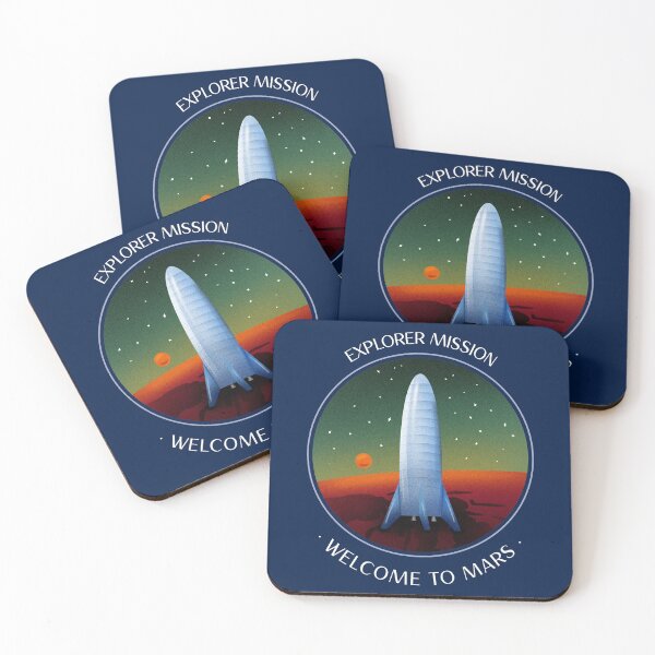 Item preview, Space Shuttle on Mars the Red Planet Funny Illustration  designed and sold by d1mology.
