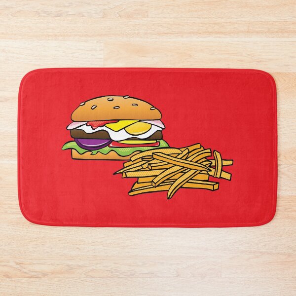 Item preview, Burger and Chips (Fries) on Red designed and sold by FlyingDodo.