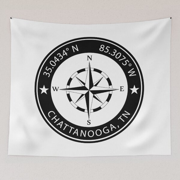 Item preview, Chattanooga, Tennessee Geographical Coordinates designed and sold by TeeOhGraphics.