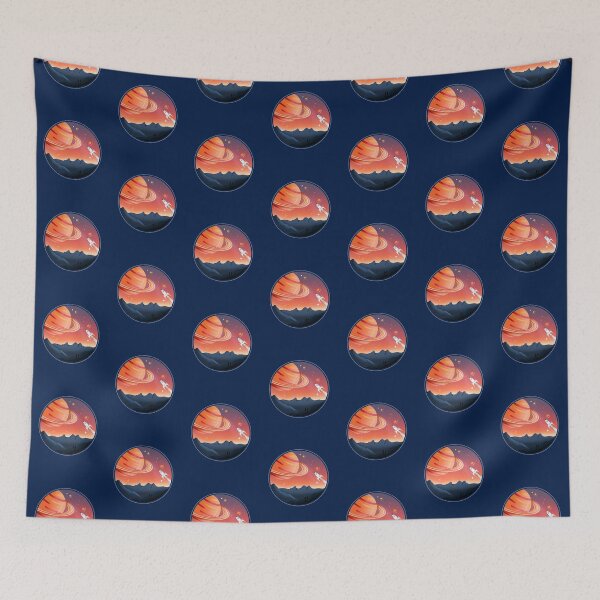 Item preview, Rocket Flying in Sky of Mars the Red Planet Funny Illustration  designed and sold by d1mology.