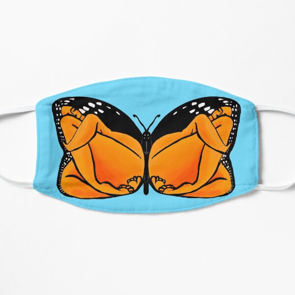 Butterfly ladies , blue version Flat Mask