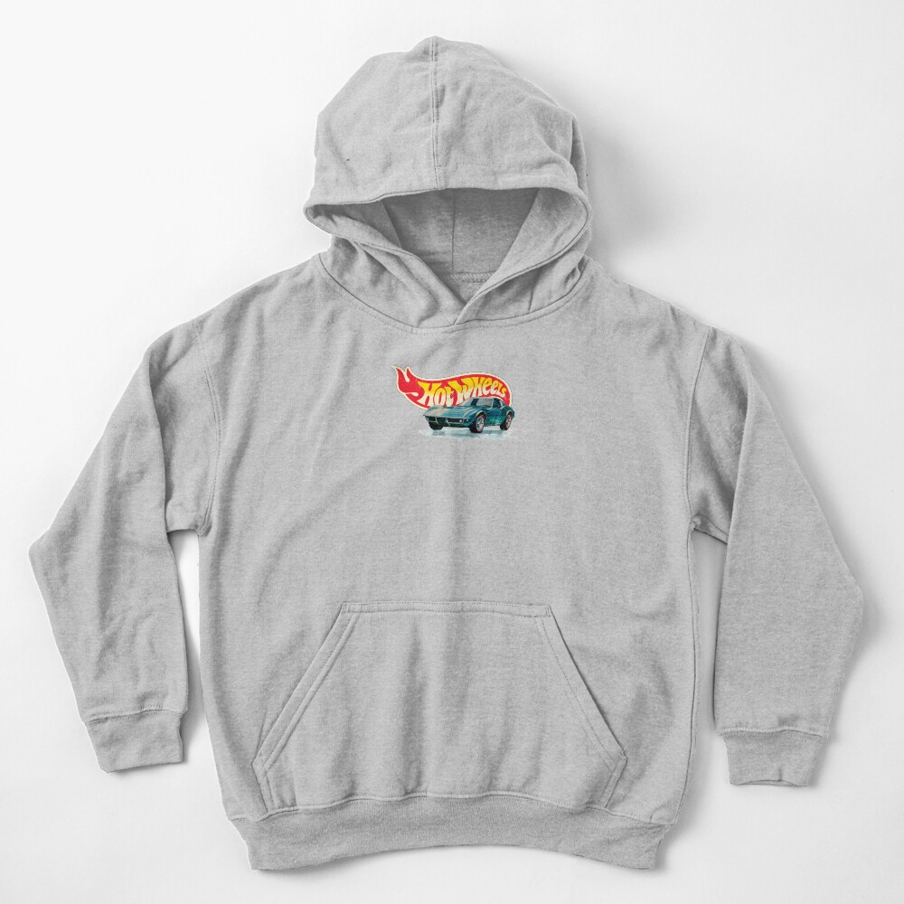 Hot Wheels Chevrolet Corvette Stingray 1968 - Authentic, Vintage, Distressed Kids Pullover Hoodie