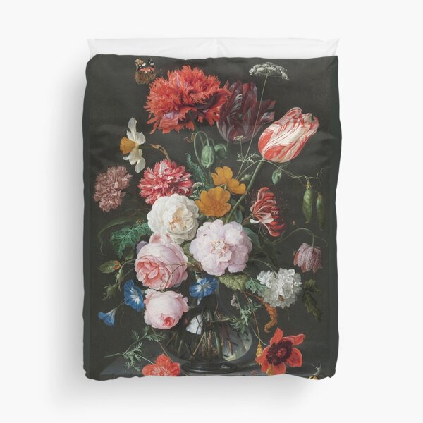 Still Life with Flowers in a Glass Vase, Jan Davidsz. de Heem, 1650 - 1683 Duvet Cover
