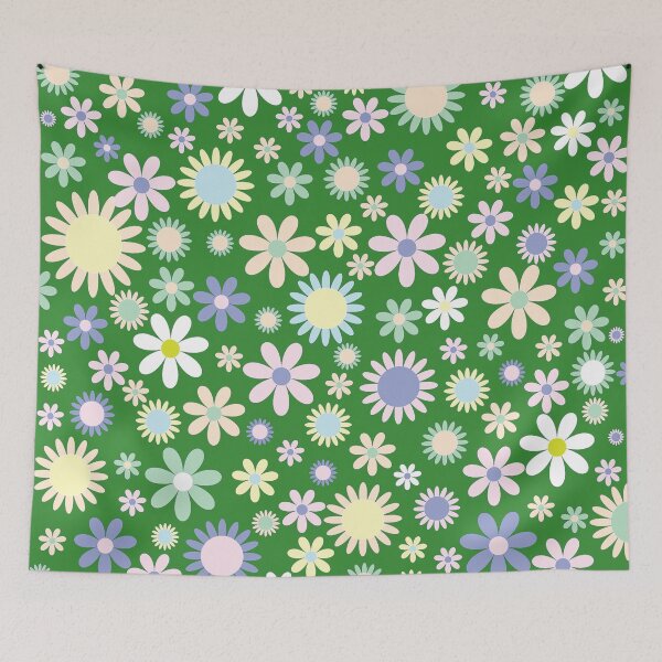 Item preview, Green Background Floral Pattern designed and sold by dadthebubblegut.