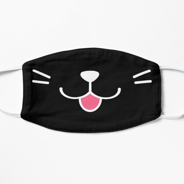 Happy Kitty Black Flat Mask