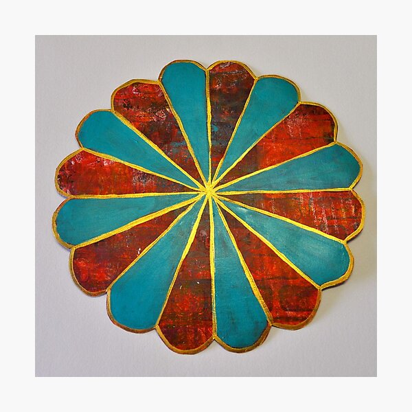 Gelli Print Flower 4 Photographic Print