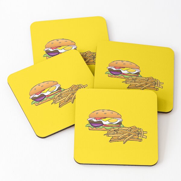Item preview, Burger and Chips (Fries) on Yellow designed and sold by FlyingDodo.