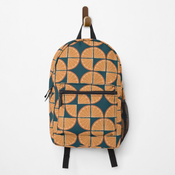 Item preview, Orange slice pattern on dark teal designed and sold by NewBranchStudio.