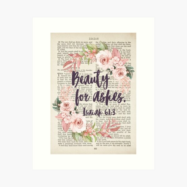 Item preview, Psalm 61:3 | Beauty for Ashes | Bible Verse Art | Bible Quote Art | Christian Inspirational Quote designed and sold by Si Li.