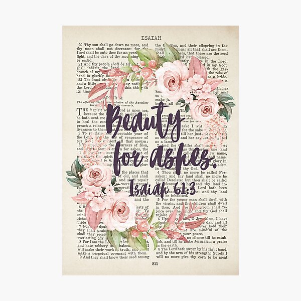 Isaiah 61 Beauty for Ashes | Christian Wall Art | Bible Verse Sign online | Bible Scripture Sign I Christian Sign