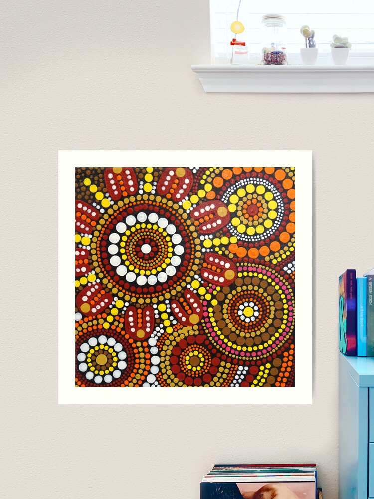 Aboriginal Art Gathering Circle Canvas Print for Sale by GhostGumDesigns