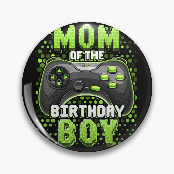 Mom of the Birthday Boy Matching Video Gamer Birthday Party Pin