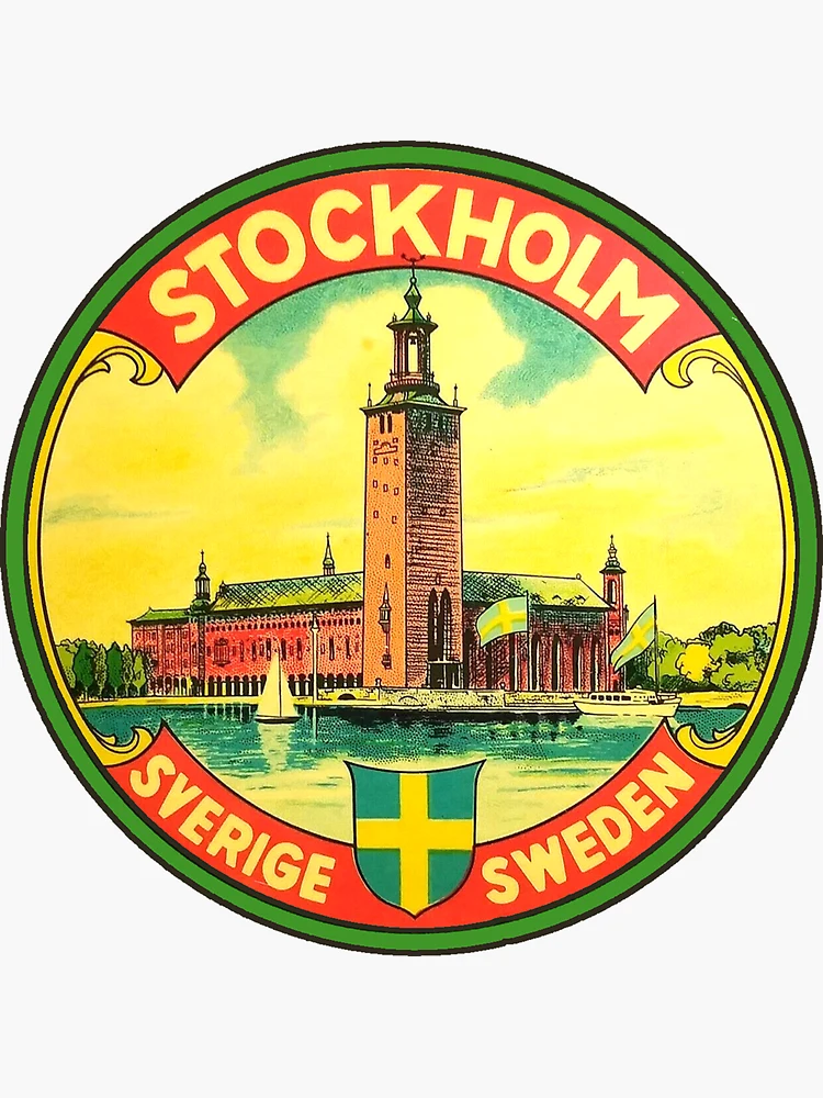 Stockholm amm-Autocollants vintage en papier kraft blanc, 60