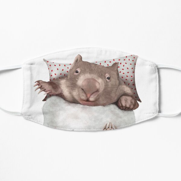 Wombat in Bed Flat Mask