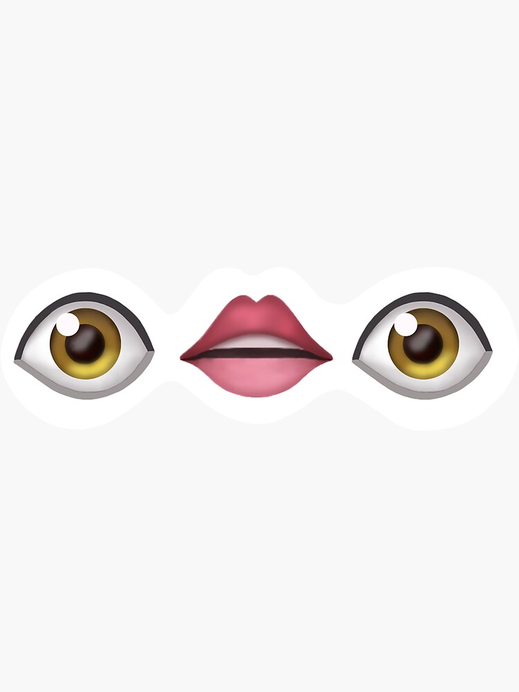 "Eye Lips Eye Emoji" Sticker for Sale by shopsweetpearl Redbubble