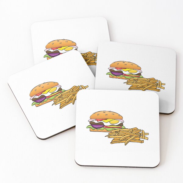 Item preview, Burger and Chips (Fries) on White designed and sold by FlyingDodo.