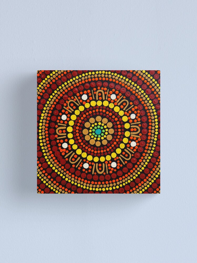 Aboriginal Art Gathering Circle Canvas Print for Sale by
