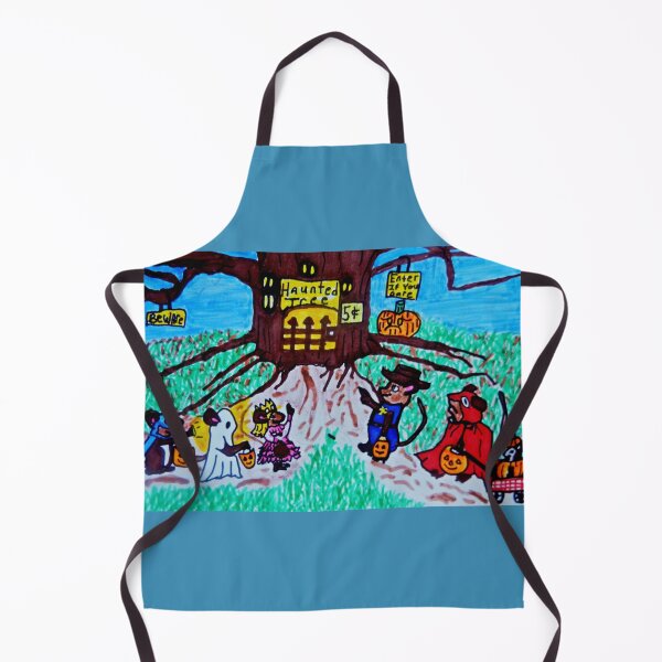 HALLOWEEN NIGHT IN THE MOUSE HAMLET Apron