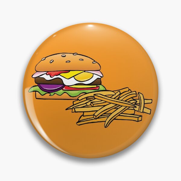 Item preview, Burger and Chips (Fries) on Orange designed and sold by FlyingDodo.