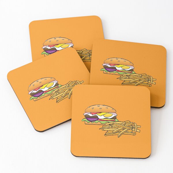 Item preview, Burger and Chips (Fries) on Orange designed and sold by FlyingDodo.