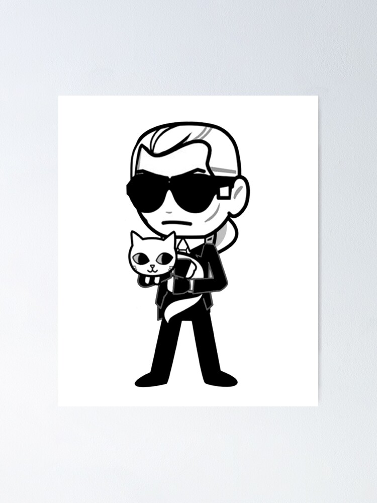 Karl Lagerfeld Cartoon Edition Poster By Adrien33 Redbubble