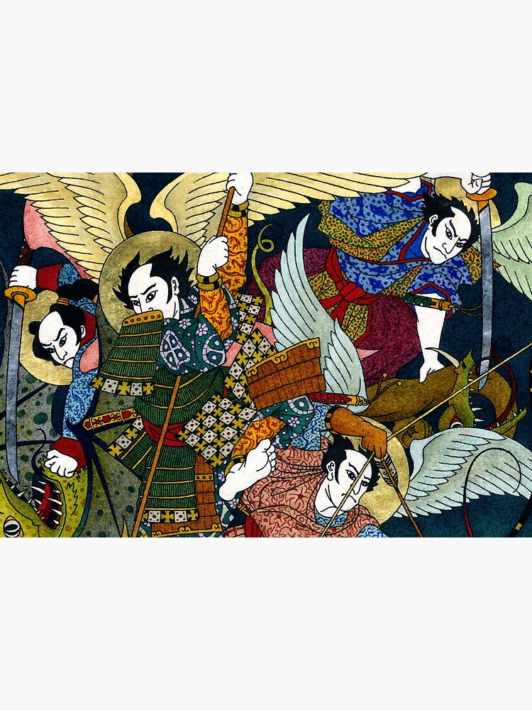 Great Battle in Heaven, Saint Michael and His Angels by danmitsui
