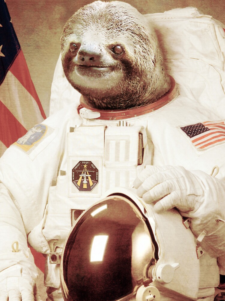 Thumbnail 3 of 3, Sticker, Astronaut Sloth designed and sold by BakusPT.