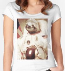 Astronaut Sloth Women's Fitted Scoop T-Shirt