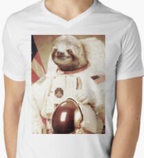Astronaut Sloth Men's V-Neck T-Shirt